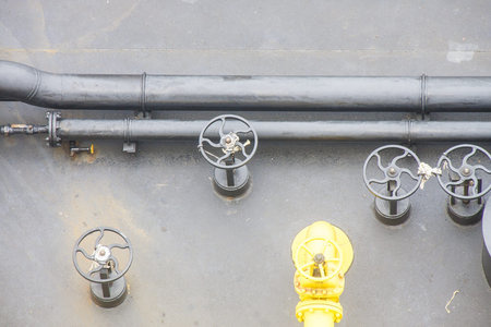 Pipes and Valves on an industrial barge