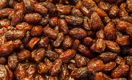 Many fresh dates for sale in a local farmers market