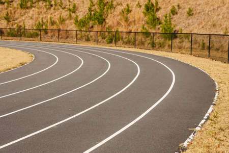 Curves in Lanes in Running Trackの写真素材