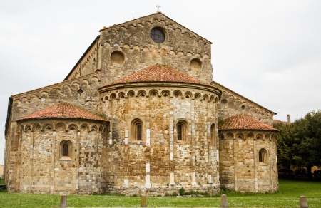 Ancient stone church in Pisa, Italyの写真素材