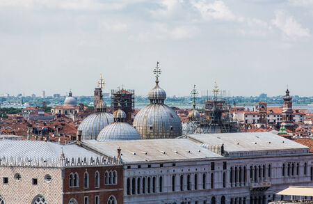 Church Domes and Skyline of Venice, Italyの写真素材