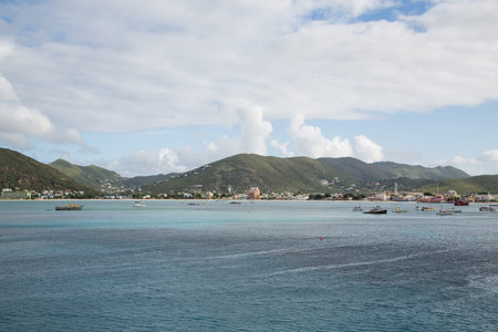 View of the harbor at Phillipsburg, St Marteen in the Caribbean