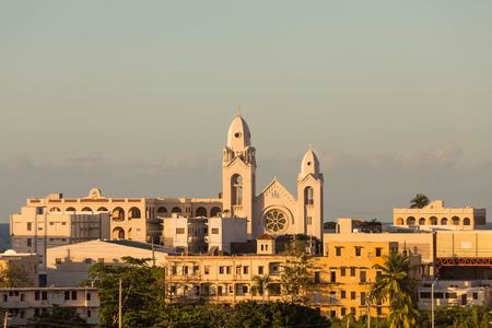 Old church in San Juan, Puerto Rico in wam afternoon lightの写真素材