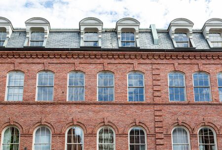 An old brick building in Portland, Maineの写真素材