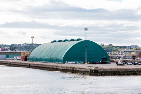 Domed green metal building at the harbor in Saint John, New Brunswick, Canadaのeditorial素材