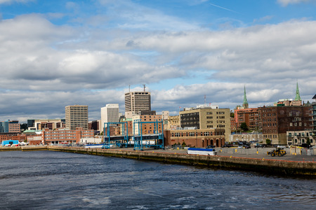 View of Saint John, New Brunswick, Canada from the Seaの写真素材