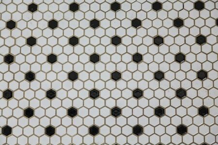 Black and White Mosaic Tile for Background or texturesの写真素材