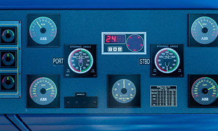 Controls on Bridge of a luxury cruise ship