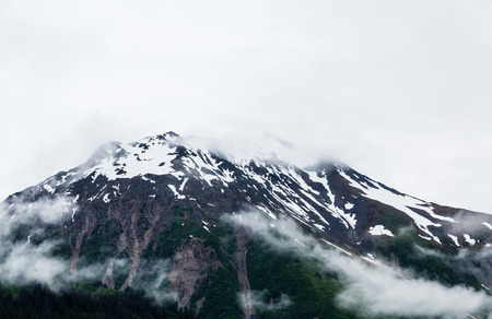 Snowy Mountain Peak near Seward Alaskaの写真素材