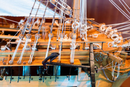 Rope Rigging on Old Wood Ship