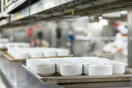 White Bowls Ready for Soupの写真素材