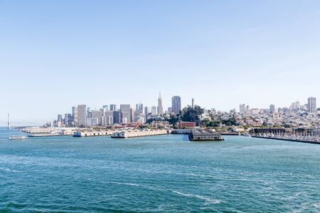 Buildings in the skyline of San Francisco Californiaの写真素材