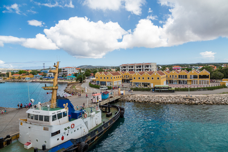 A Huge Tugboat Docked in Bonaireの写真素材