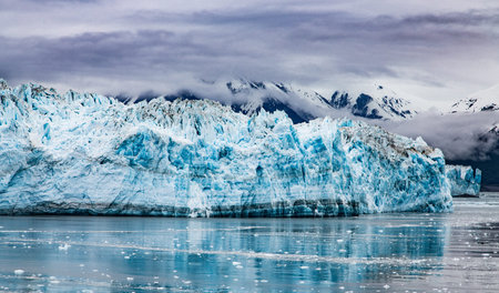 Hubbard Glacier in Alaska under Cloudy Skies