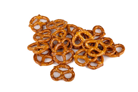 Fresh Pretzels on Whiteの写真素材