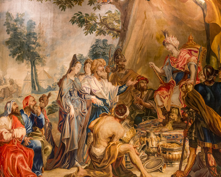 Ancient Tapestry Hanging in Englandの写真素材