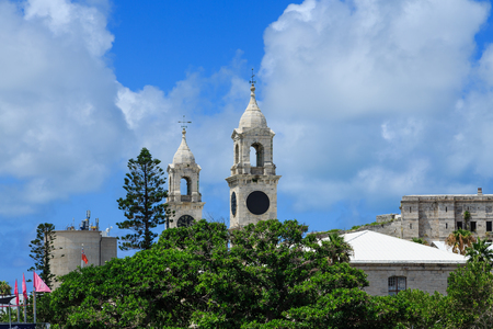 Clock Towers on Bermuda Royal Naval Dockyardの写真素材