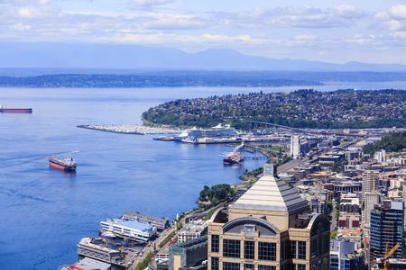 View of Seattle, Washington from Above.の写真素材