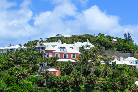 Luxury houses on the coast of Bermudaの写真素材