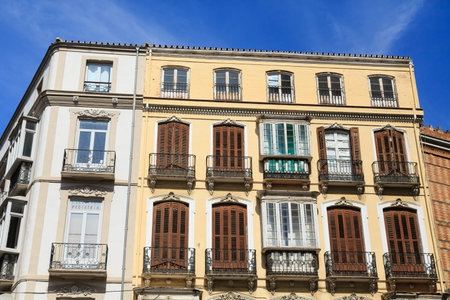 Old buildings and architecture in Malaga Spainの写真素材