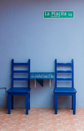 Two Blue Chairsの写真素材