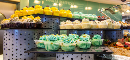 Cupcakes in Bakeryの写真素材