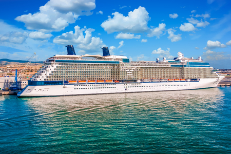 Cruise Ship at Italian Portの写真素材