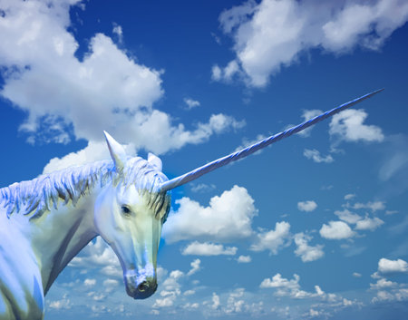 Unicorn on Skyの写真素材