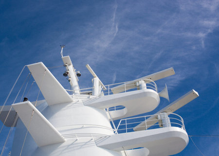 White Radar Tower on a Cruise Ship