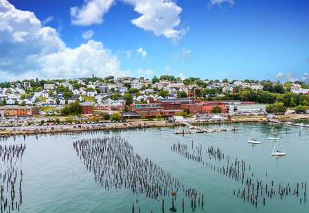 Portland Harbor with City in Backgroundの写真素材