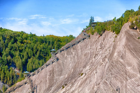 Climbing Path to the top of  Montmorency Fallsの写真素材
