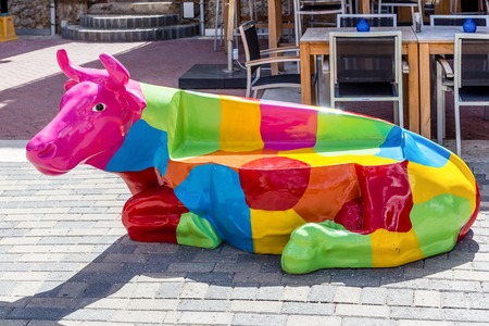 Colorful Cow in Curacaoのeditorial素材