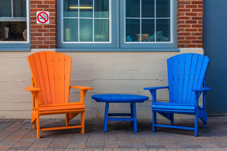 Orange and Blue Adirondacksの写真素材