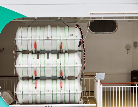 Ration Barrels on Shipの写真素材