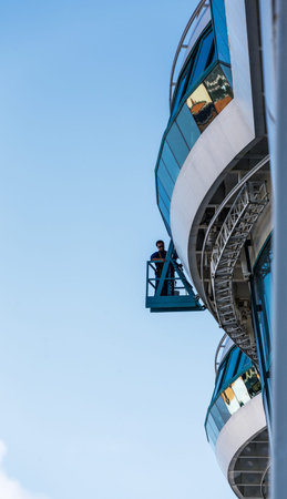 Man on Working Platformのeditorial素材