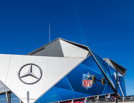 Mercedes and NFL Logos on Stadiumのeditorial素材