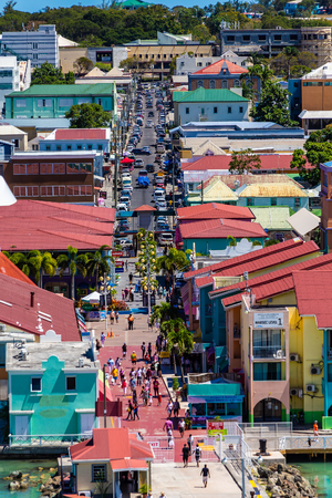 ANTIGUA, WEST INDIES - March 1, 2018: The economy of Antigua is almost entirely based on tourism. It is a major cruise destination, resort location and a mecca for boating and water sports.のeditorial素材