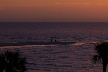 A brilliant sunrise in a tropical beach location
