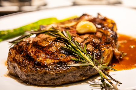 Rosemary on Ribeyeの写真素材