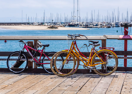 Bikes on Pier in San Bernadinoのeditorial素材
