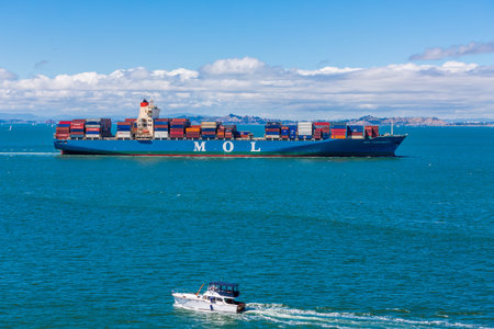 Fishing Boat and MOL Freighter
