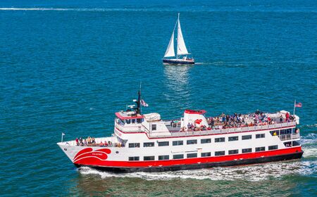 Ferry and Sailboatのeditorial素材