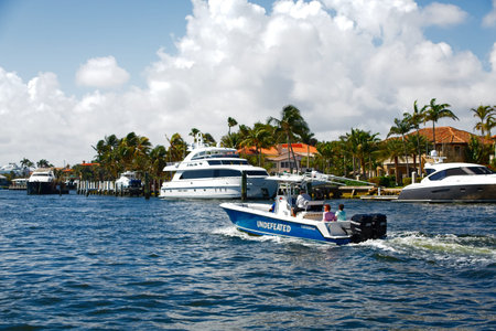 Blue Boat in Channel