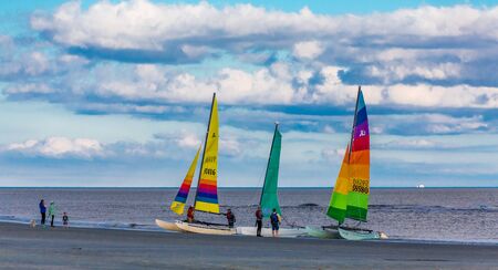 Three Beached Sailboatsのeditorial素材