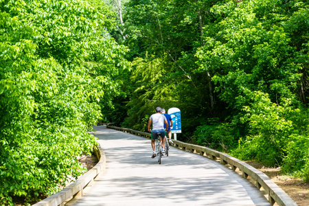 Two Men on Bikesのeditorial素材
