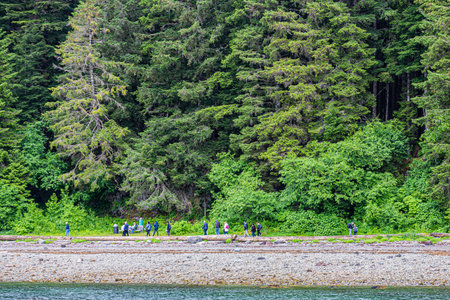Tourists on Shore of Alaskaのeditorial素材