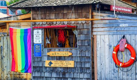 SEATTLE, WASHINGTON - May 21, 2017:  The Center for Wooden Boats is a museum dedicated to preserving and documenting the maritime history of the Pacific Northwest area of the United States.のeditorial素材