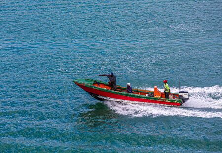 Colorful Fishing Boat in Saint Luciaのeditorial素材