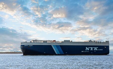 NYK Line Freighter near Brunswick, Georgiaのeditorial素材