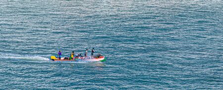Seashell Vendors on a boat in Castries, Saint Luciaのeditorial素材